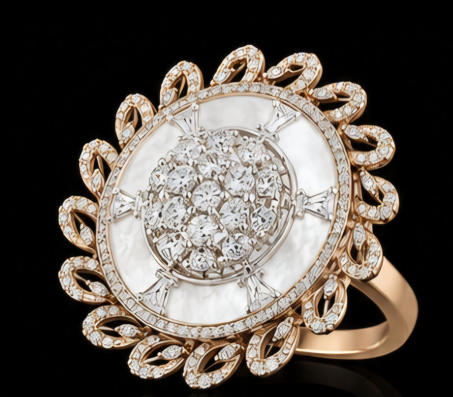 Celestial Mother-of-Pearl Diamond Statement Ring