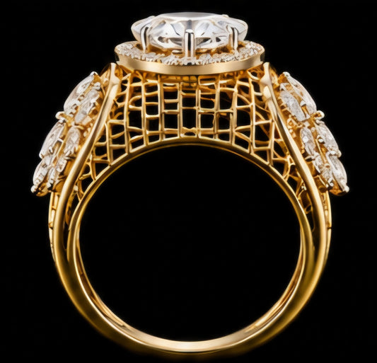 Royal Floral Solitaire Diamond Ring