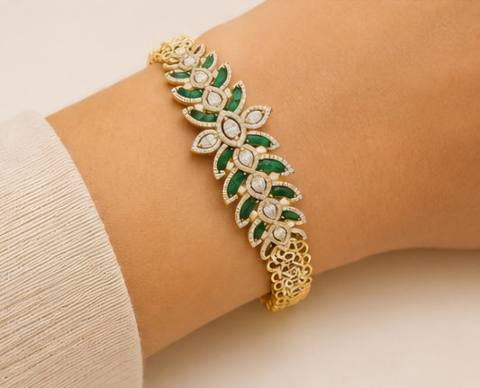 Emerald Petal Diamond Bracelet