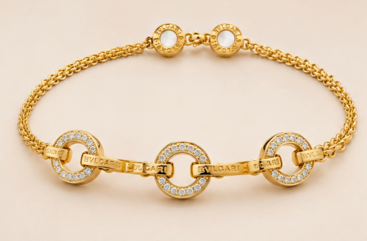 Infinity Circle Diamond Gold Bracelet