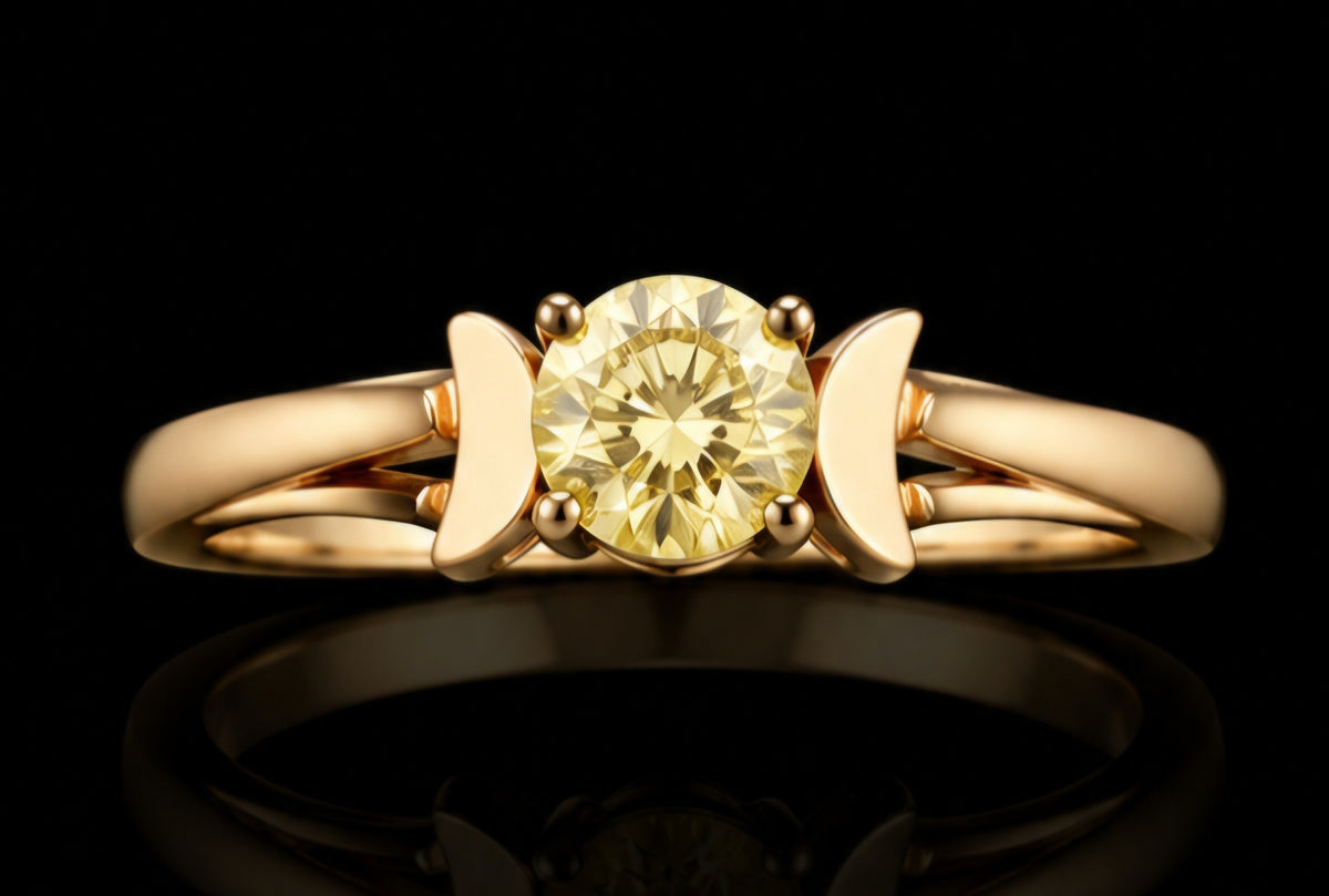 Golden Citrine Solitaire Ring