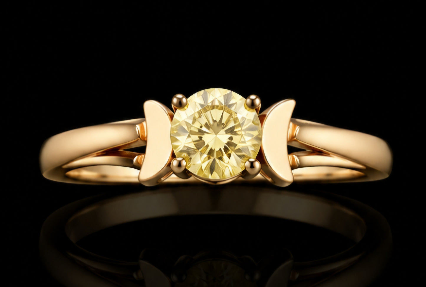Golden Citrine Solitaire Ring
