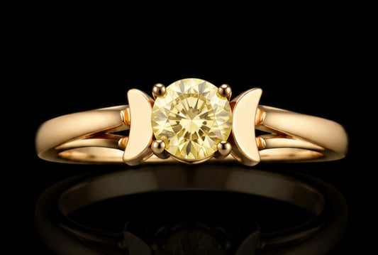 Golden Citrine Solitaire Ring