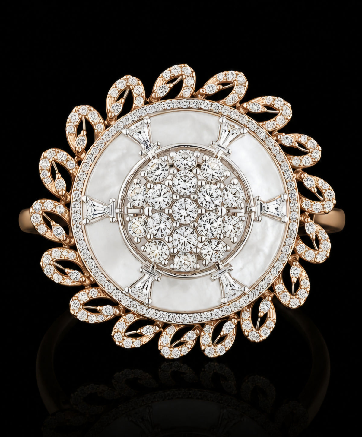 Celestial Mother-of-Pearl Diamond Statement Ring
