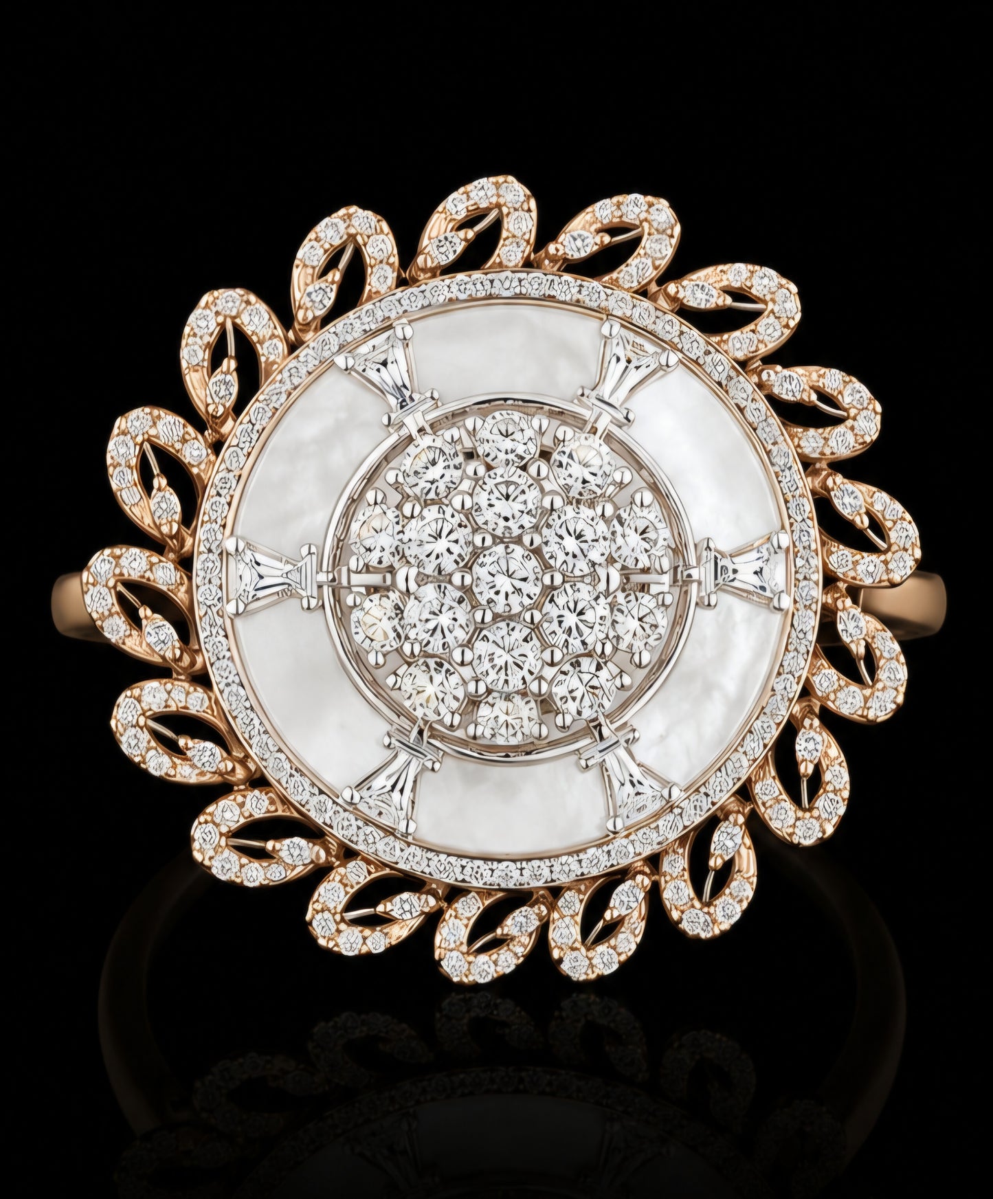Celestial Mother-of-Pearl Diamond Statement Ring