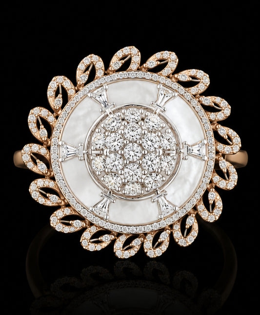 Celestial Mother-of-Pearl Diamond Statement Ring