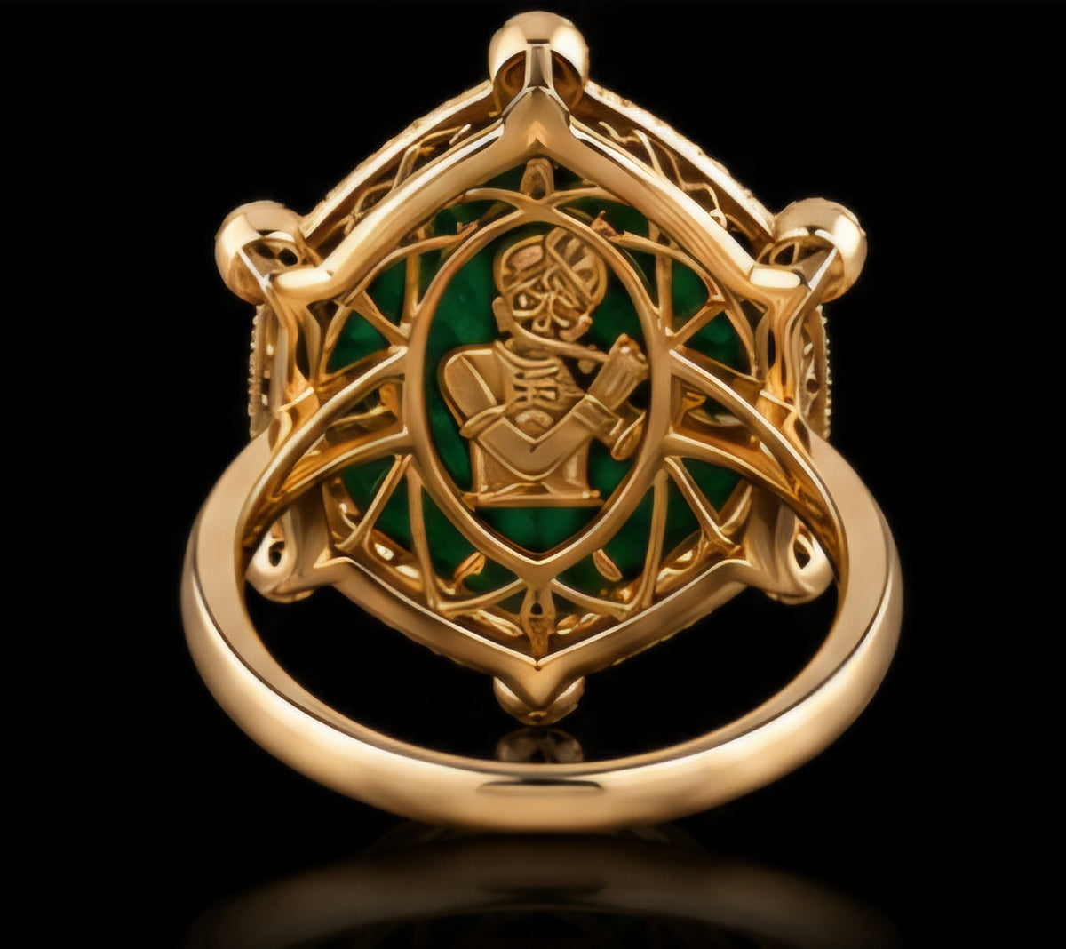 Divine Bal Gopal Emerald Halo Ring