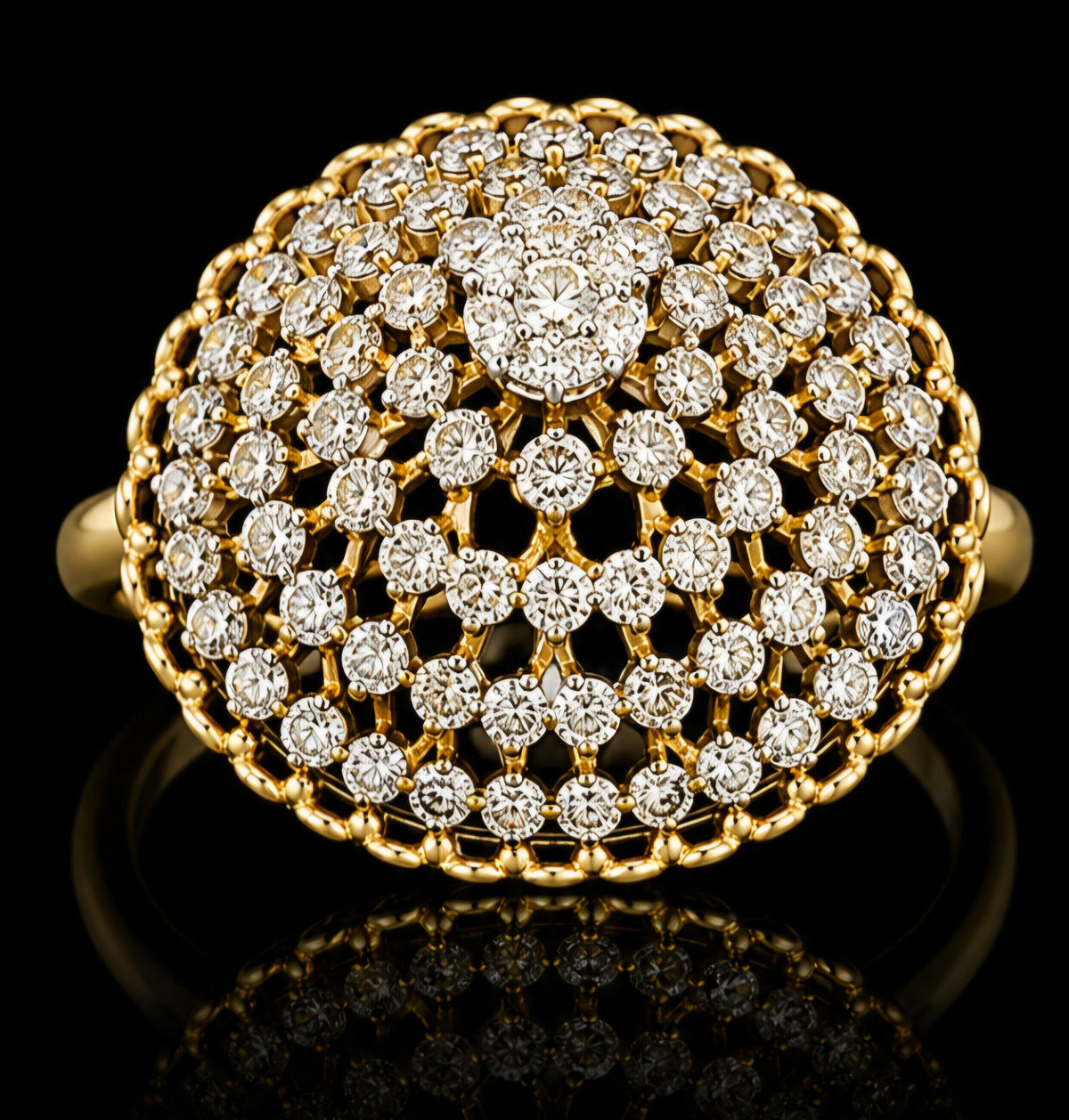 Celestial Diamond Dome Cocktail Ring