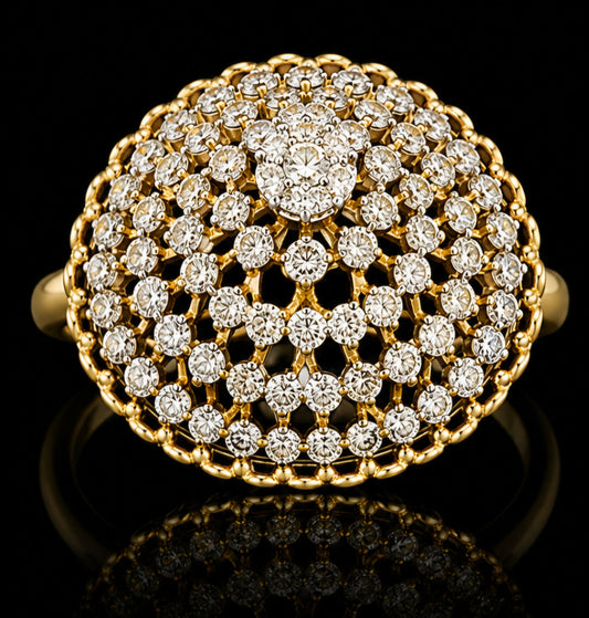 Celestial Diamond Dome Cocktail Ring