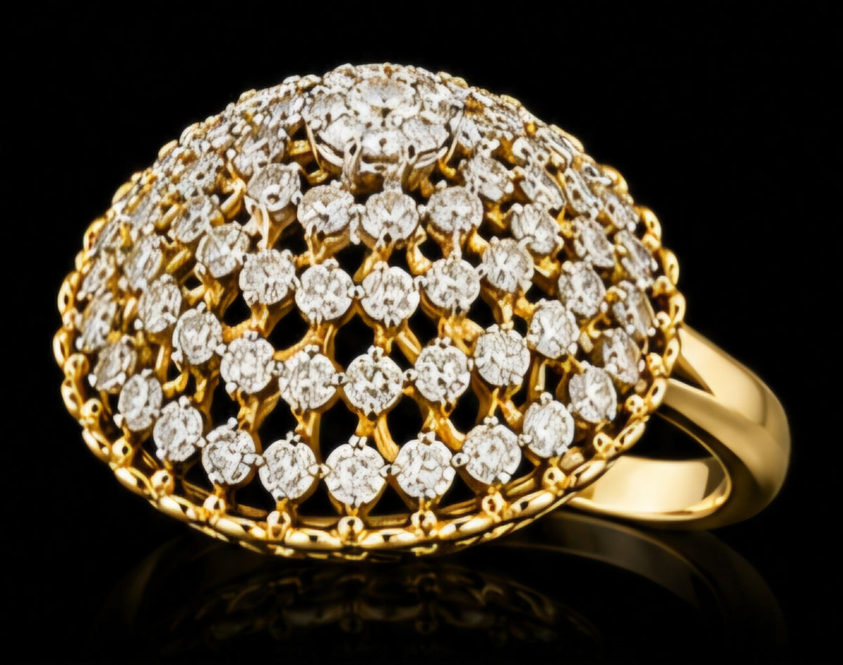 Celestial Diamond Dome Cocktail Ring