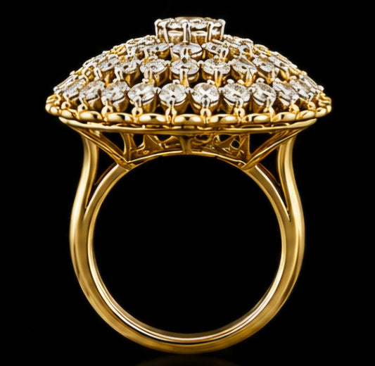Celestial Diamond Dome Cocktail Ring