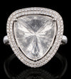 Trillion Halo Solitaire Diamond Ring