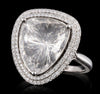 Trillion Halo Solitaire Diamond Ring