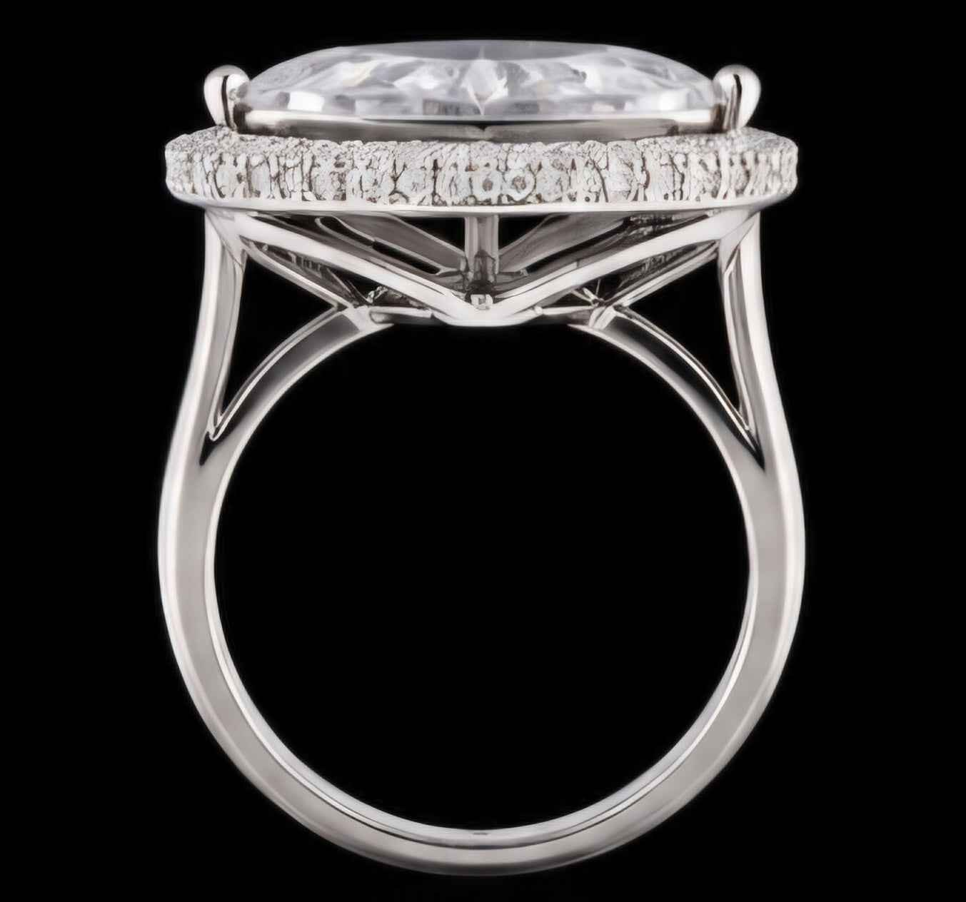 Trillion Halo Solitaire Diamond Ring
