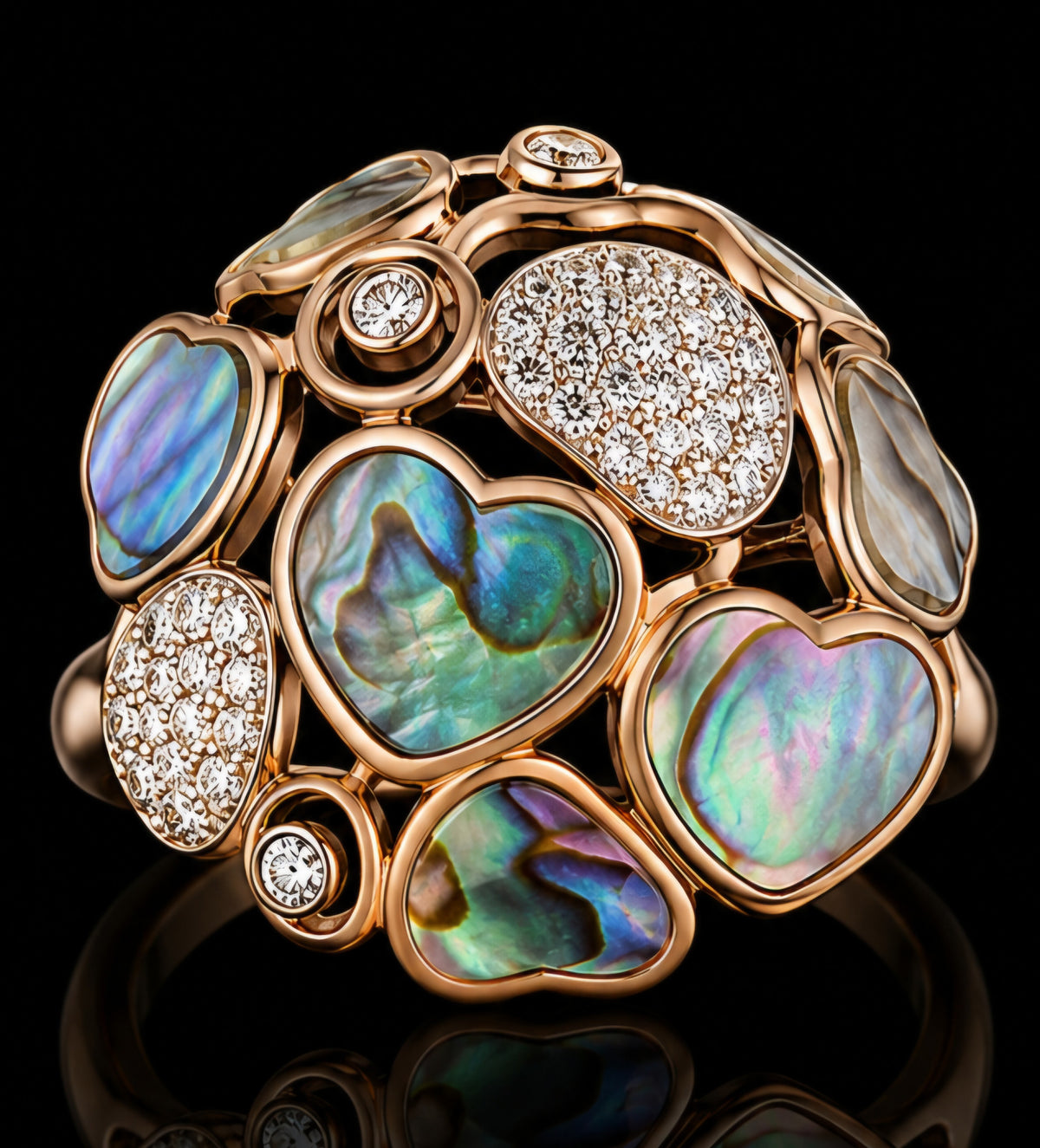 Aurora Mosaic Abalone Ring