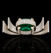 Avant-Garde Emerald Diamond Statement Ring
