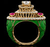 Imperial Emerald Enamel Diamond Ring