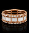 Diamond & White Enamel Eternity Band
