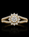 Radiant Floral Halo Diamond Ring
