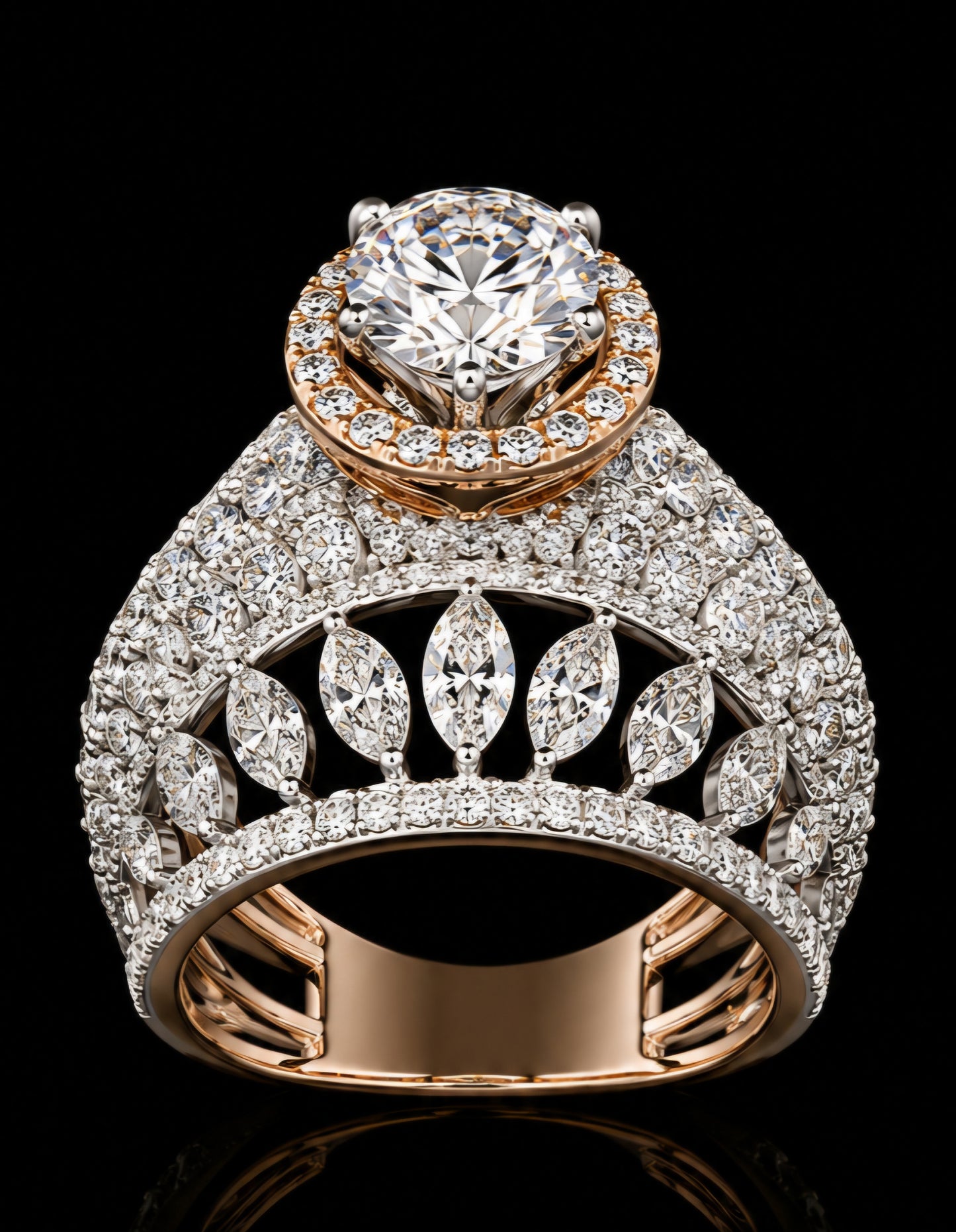 Royal Halo Crown Diamond Ring