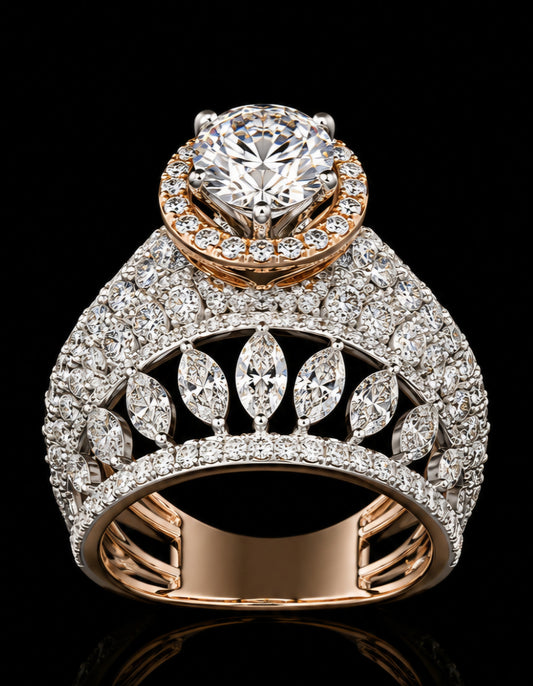 Royal Halo Crown Diamond Ring
