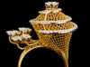 Diamond Spiral Dome Statement Ring in Yellow Gold