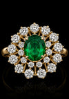 Emerald Bloom Diamond Cluster Ring