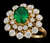 Emerald Bloom Diamond Cluster Ring