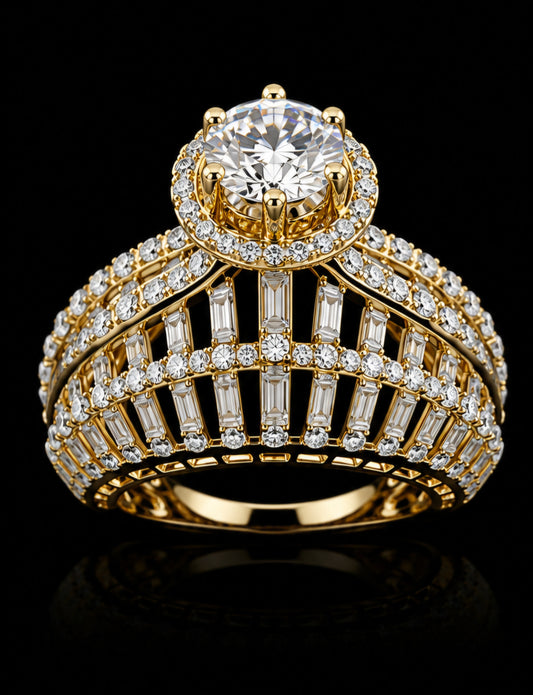 Royal Baguette Crown Diamond Ring