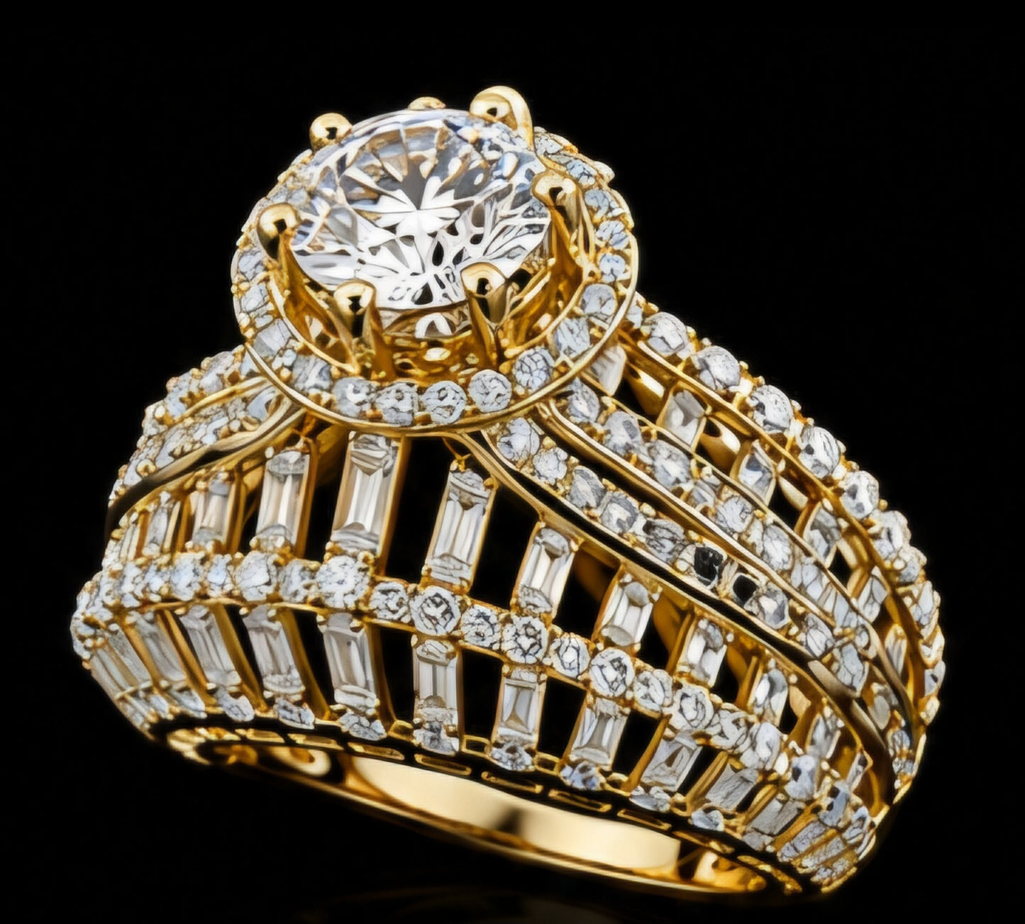 Royal Baguette Crown Diamond Ring