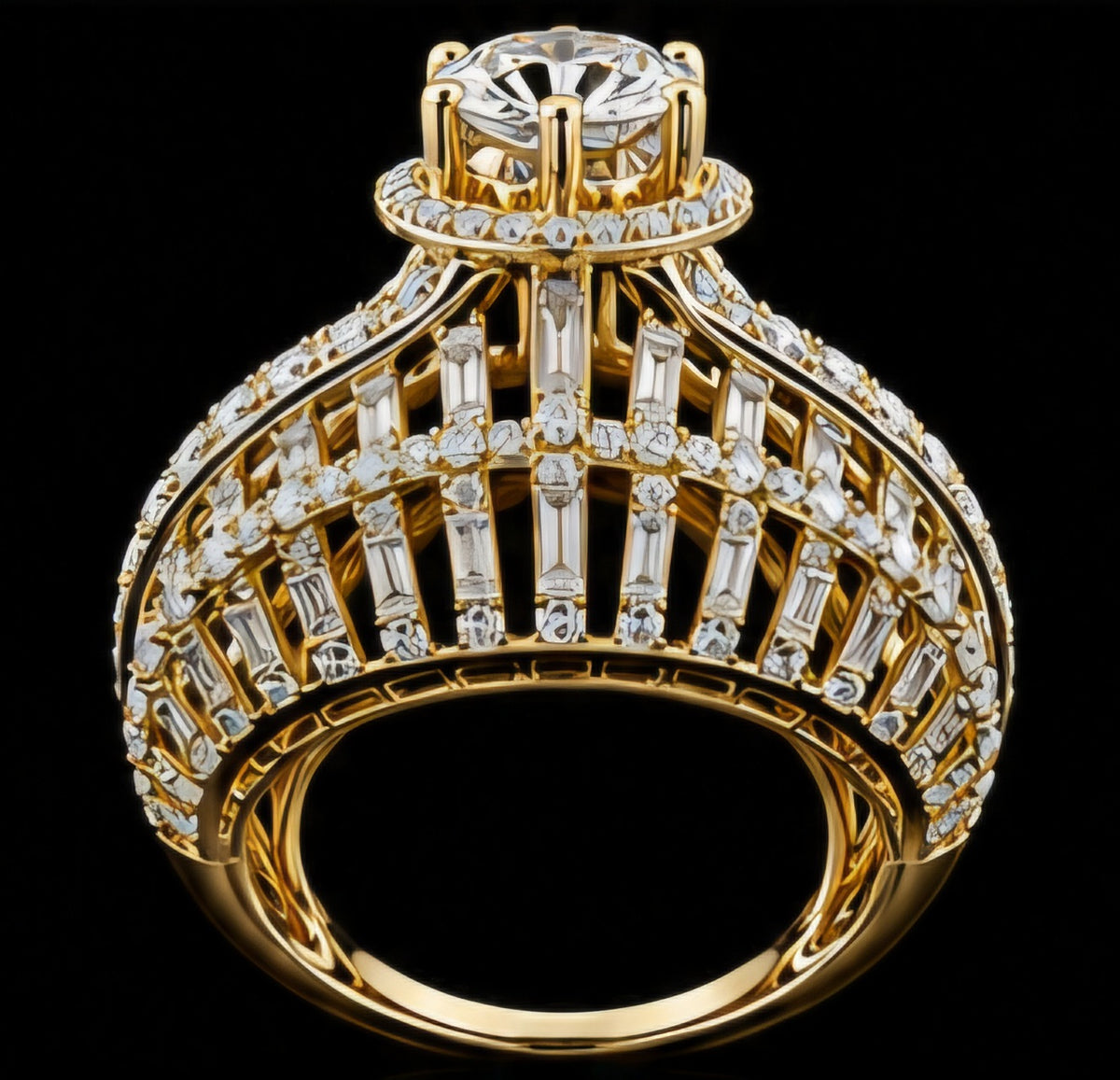 Royal Baguette Crown Diamond Ring