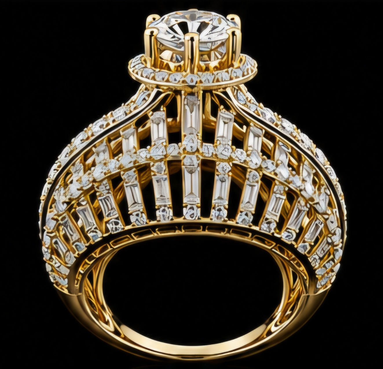 Royal Baguette Crown Diamond Ring