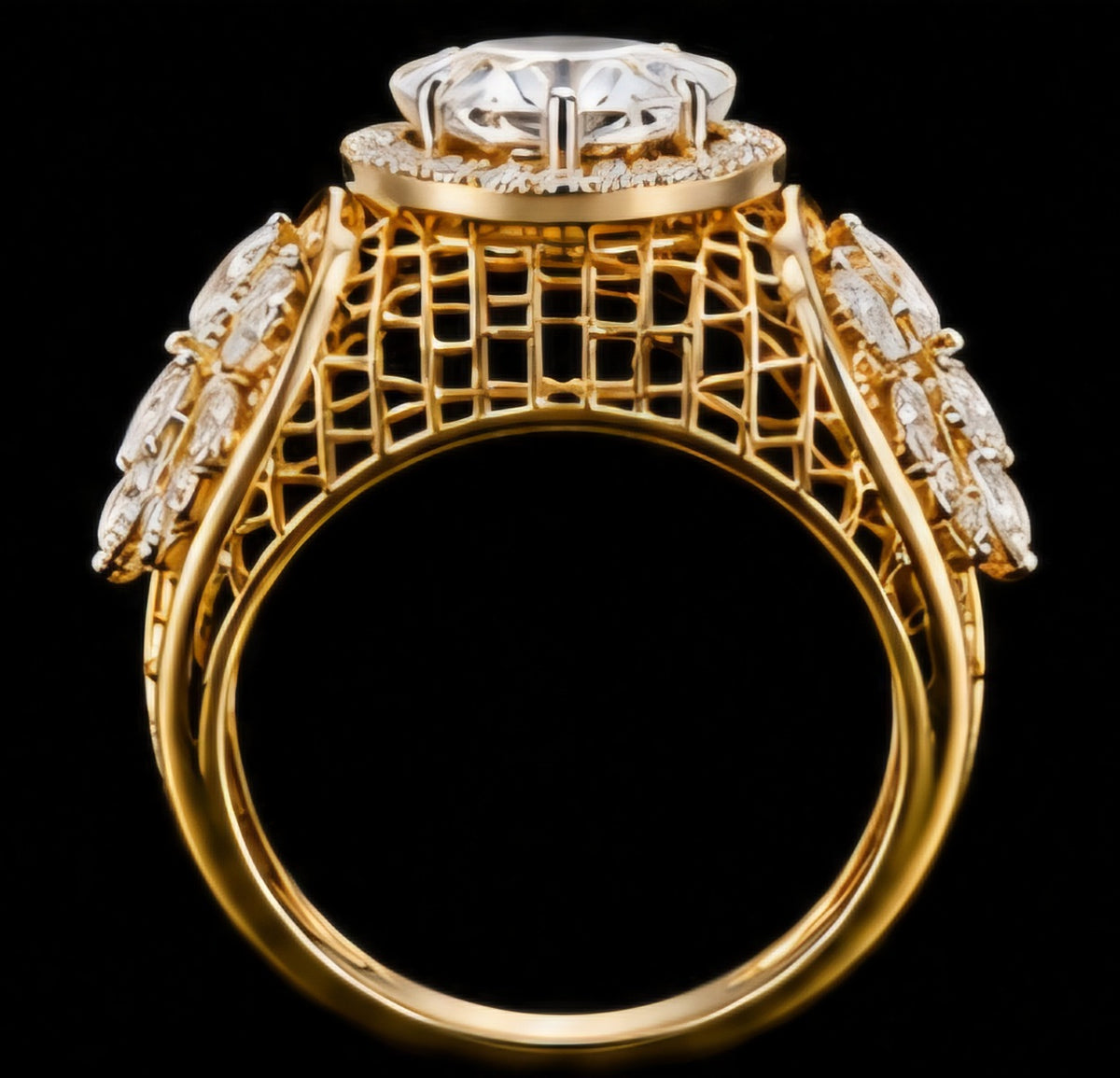 Royal Floral Solitaire Diamond Ring
