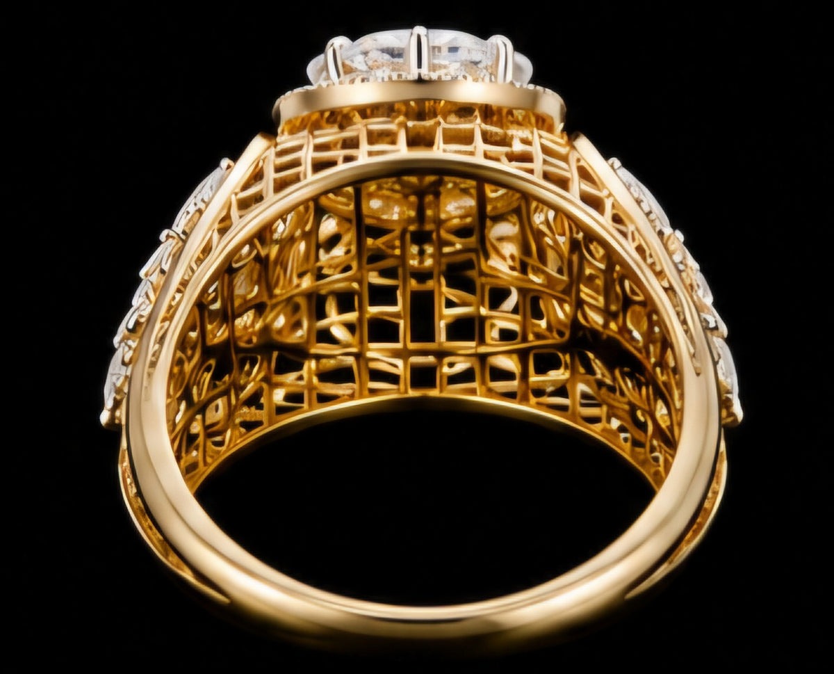 Royal Floral Solitaire Diamond Ring