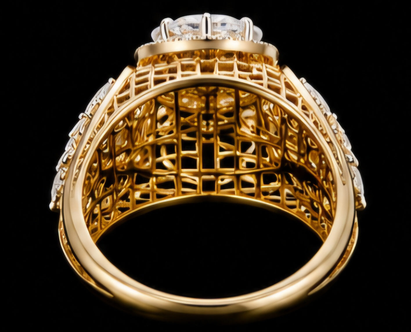 Royal Floral Solitaire Diamond Ring