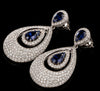 Midnight Sapphire Diamond Drop Earrings