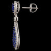 Royal Sapphire Halo Drop Earrings