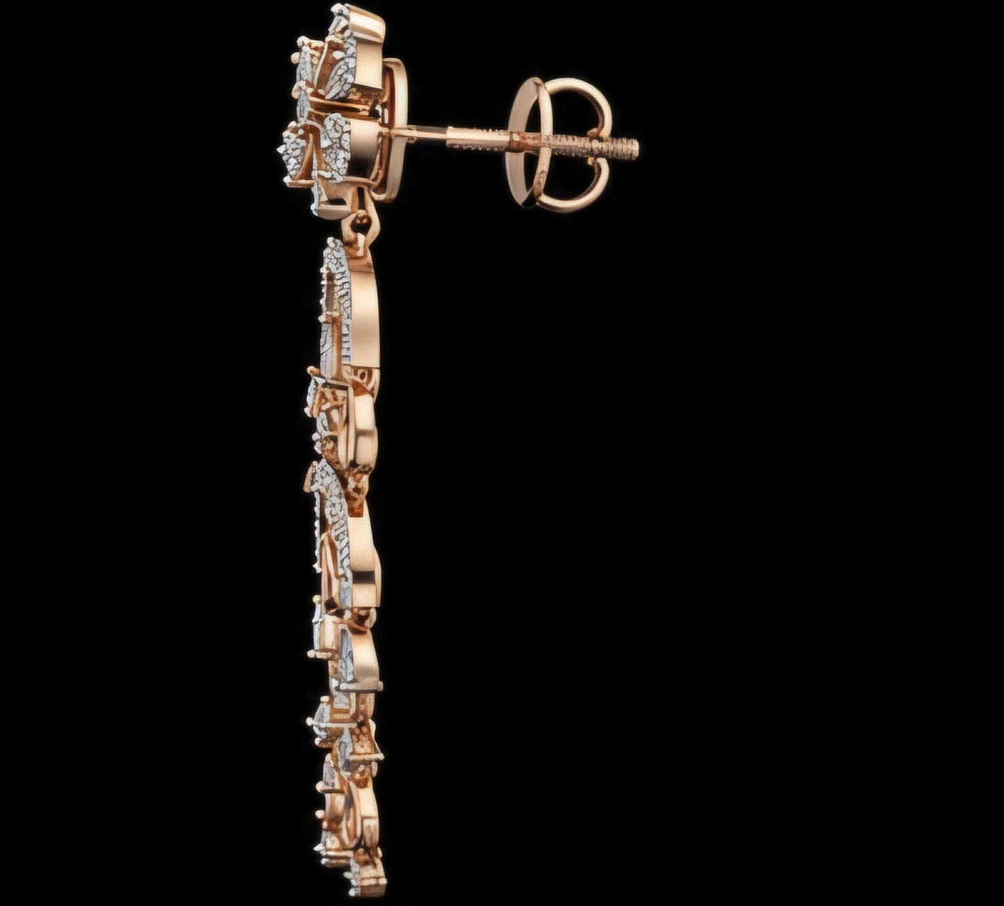 Floral Cascade Diamond Earrings