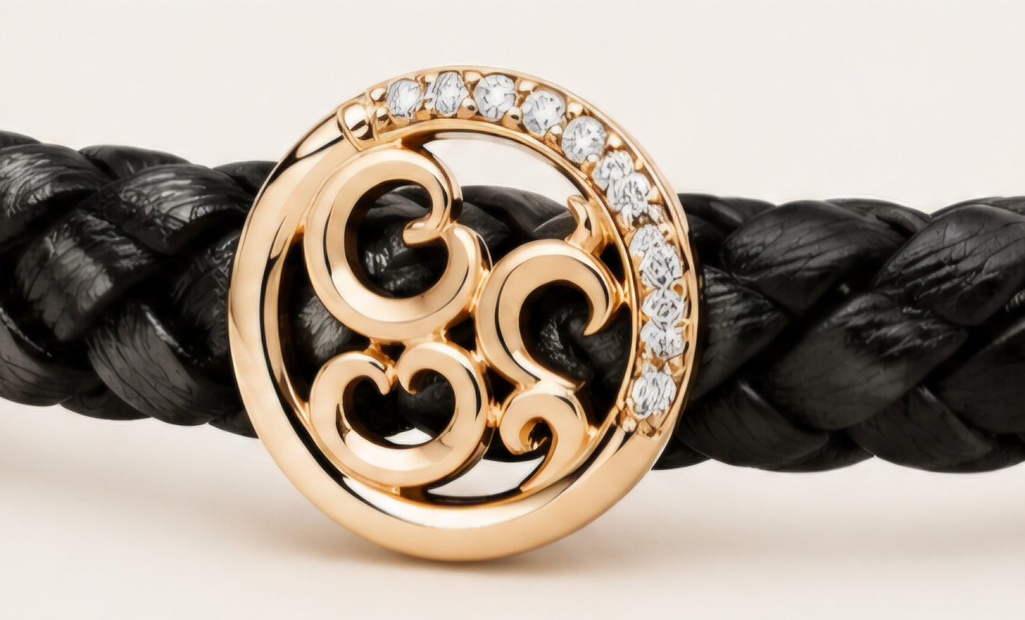 Celestial Diamond Leather Bracelet