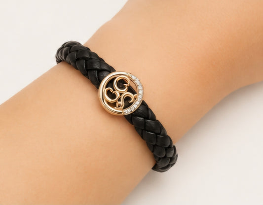 Celestial Diamond Leather Bracelet