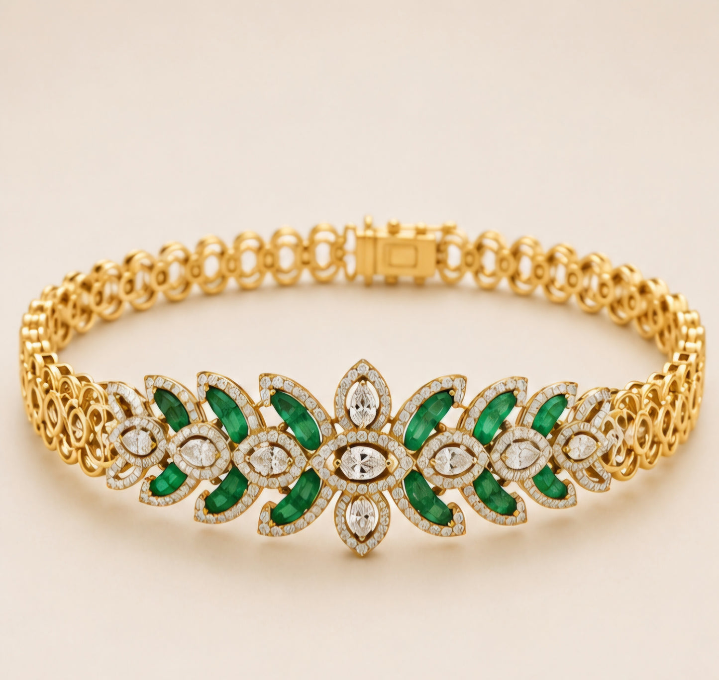 Emerald Petal Diamond Bracelet