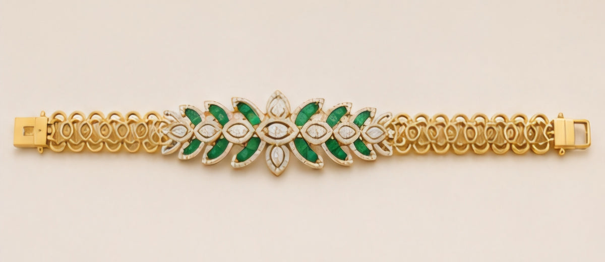 Emerald Petal Diamond Bracelet