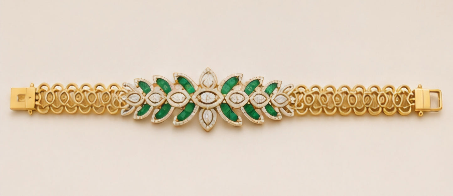 Emerald Petal Diamond Bracelet