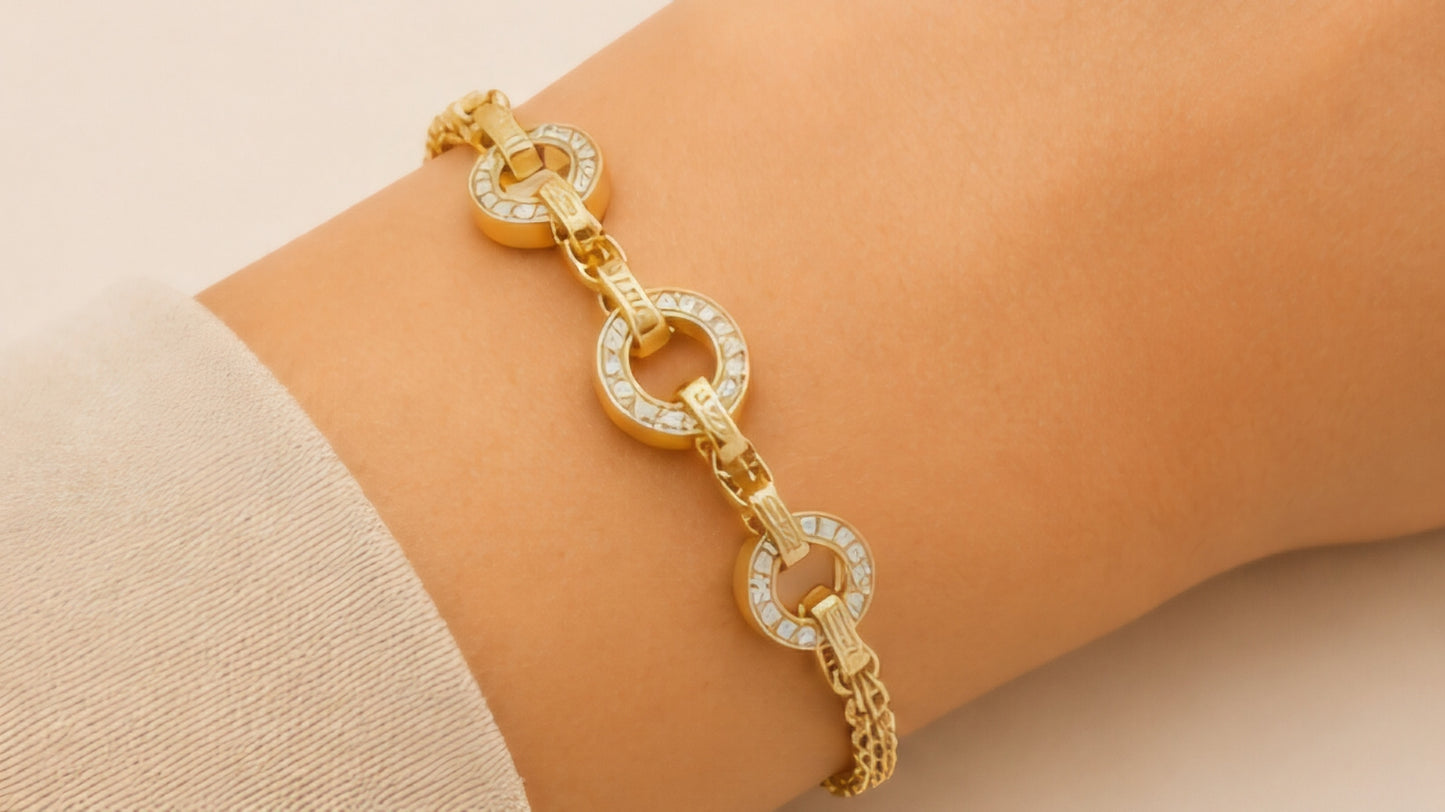 Infinity Circle Diamond Gold Bracelet