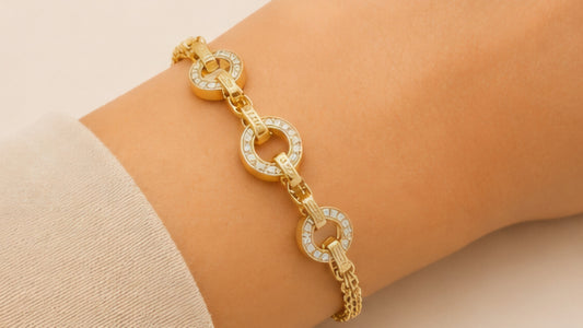 Infinity Circle Diamond Gold Bracelet