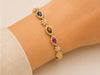 Navratna Floral Gemstone Gold Bracelet