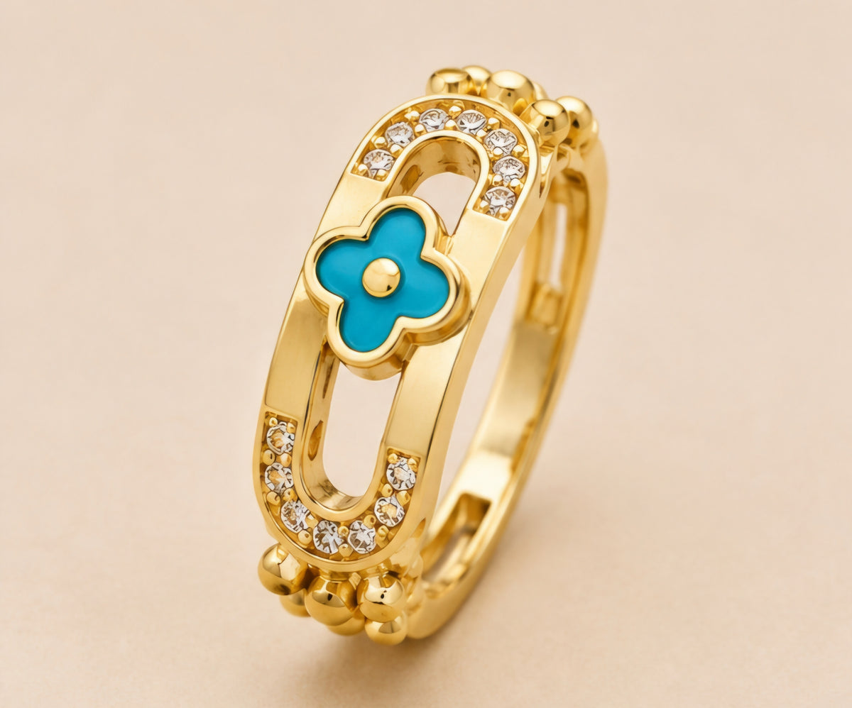 Azure Clover Diamond Ring