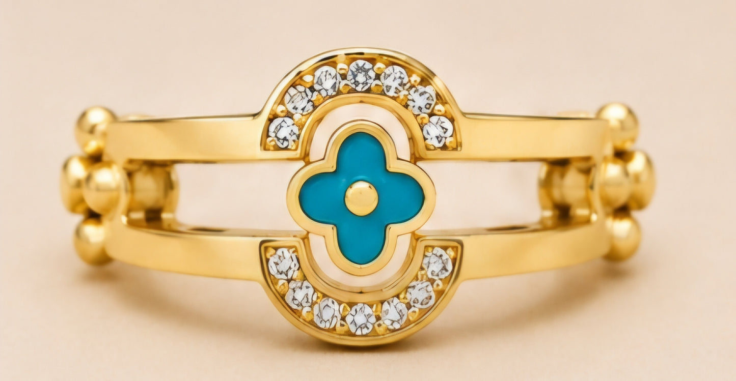 Azure Clover Diamond Ring