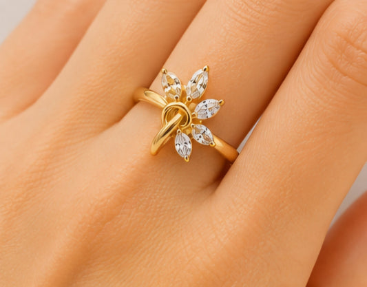 Diamond Blossom Knot Ring