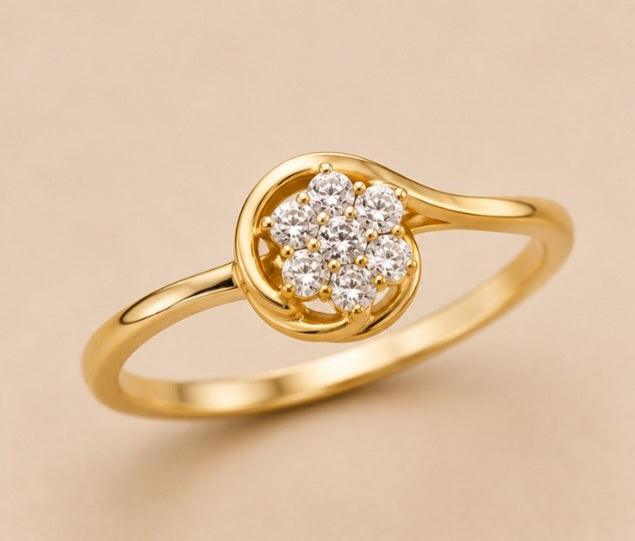 Diamond Bloom Swirl Ring